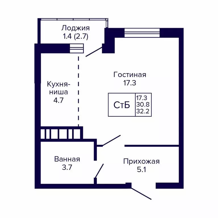 Квартира-студия: Новосибирск, жилой комплекс Новые Матрёшки (32.2 м) - Фото 0