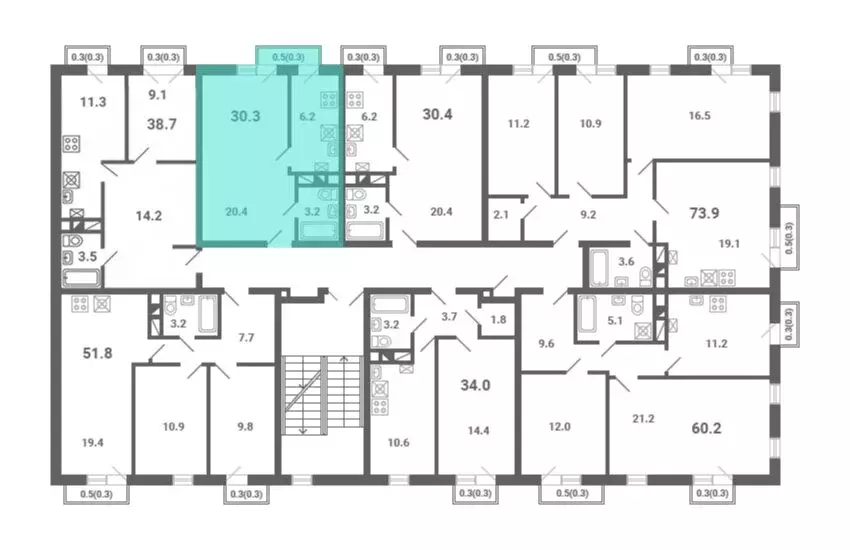 1-комнатная квартира: посёлок Мещерино, улица 4-й квартал, 27 (30.3 м) - Фото 2