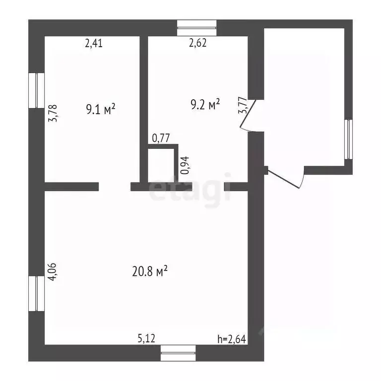 Дом в Кемеровская область, Топки ул. Гоголя (55 м) - Фото 2