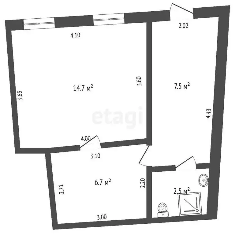 2-комнатная квартира: Евпатория, Степовая улица, 3 (31.4 м) - Фото 1