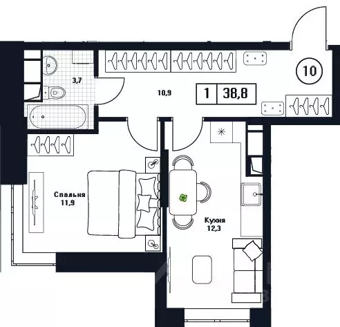 1-к кв. Московская область, Пушкино Пушкино Град жилой комплекс, к3 ... - Фото 1