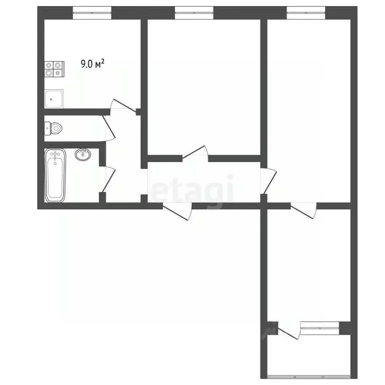 3-к кв. Московская область, Коломна наб. Дмитрия Донского, 33 (67.7 м) - Фото 2