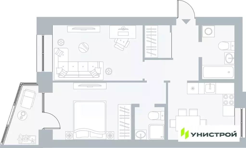 2-к кв. Пермский край, Пермь Рионская ул., 4А (56.68 м) - Фото 1