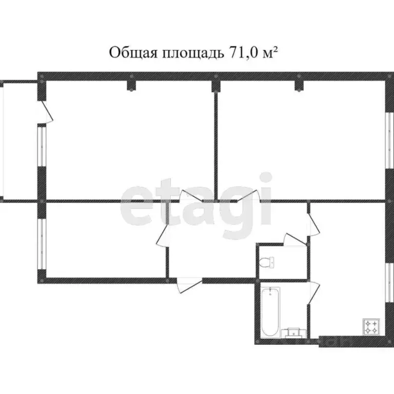 3-к кв. Ростовская область, Ростов-на-Дону Ворошиловский просп., ... - Фото 1