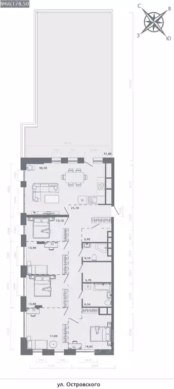 4-к кв. Татарстан, Казань ул. Островского, 105 (178.5 м) - Фото 1