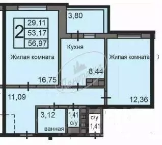 2-к кв. Калужская область, Калуга ул. Минская, 38 (56.97 м) - Фото 1