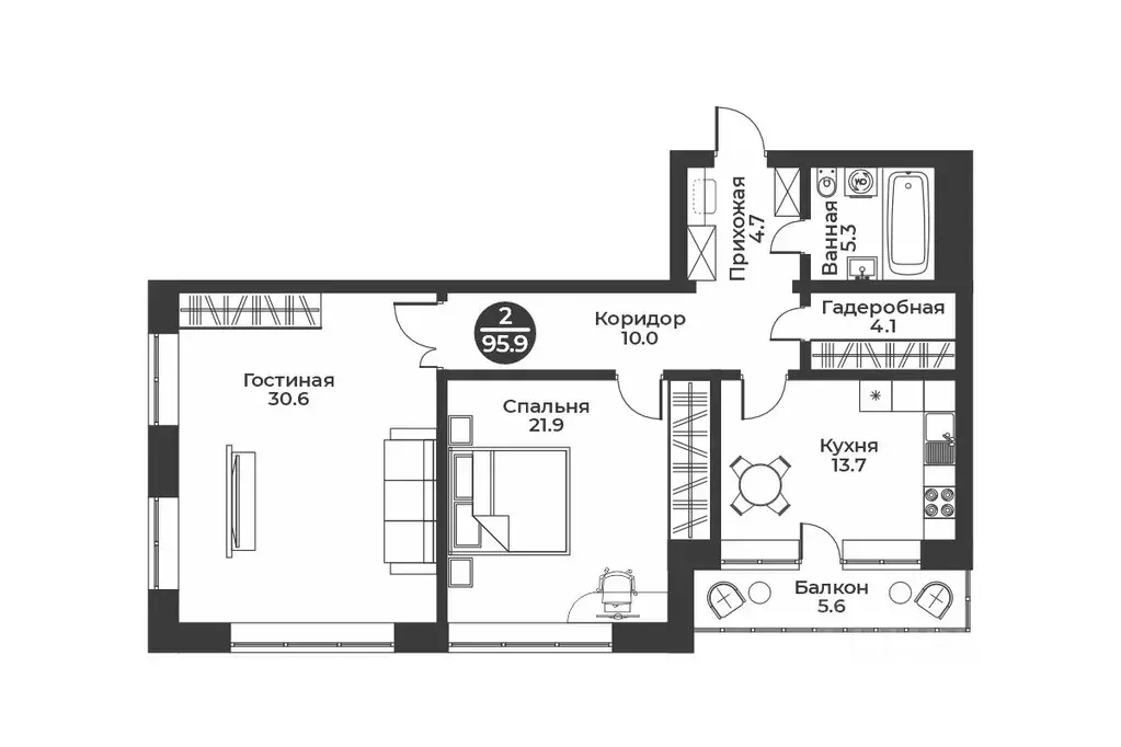3-к кв. Хакасия, Абакан ул. Генерала Тихонова, 7 (95.9 м) - Фото 1