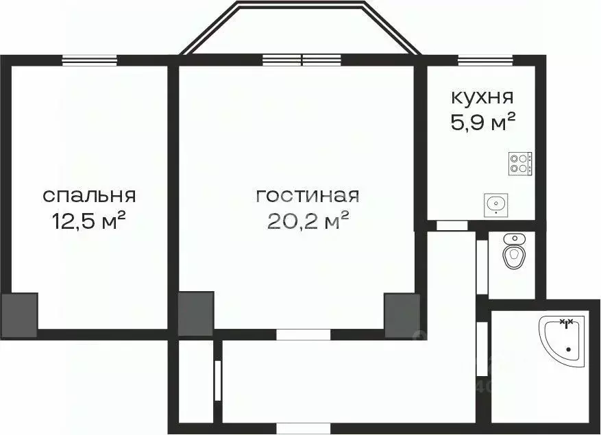 2-к кв. Челябинская область, Челябинск ул. Воровского, 63 (53.7 м) - Фото 1