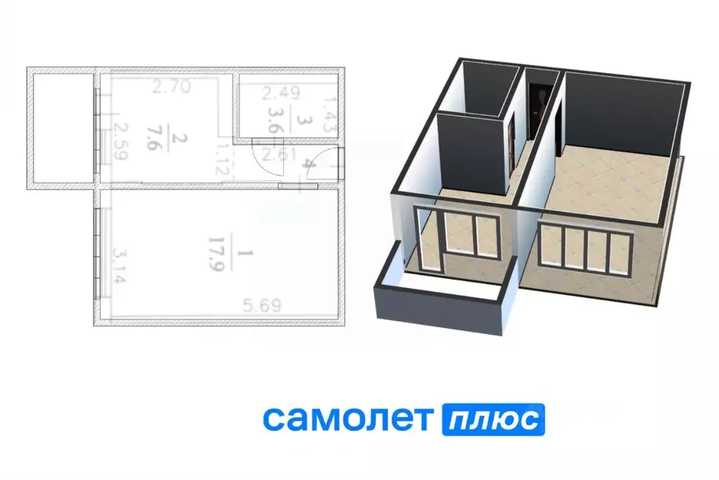 1-к кв. Кемеровская область, Кемерово Рекордная ул., 19 (31.6 м) - Фото 1