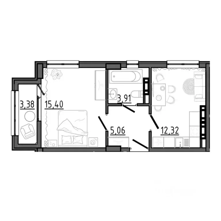 1-к кв. Крым, Белогорск  (37.7 м) - Фото 1