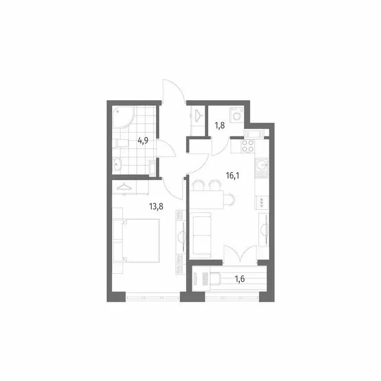 1-комнатная квартира: Новоселье, бульвар Белых Ночей, 3 (42.5 м) - Фото 1