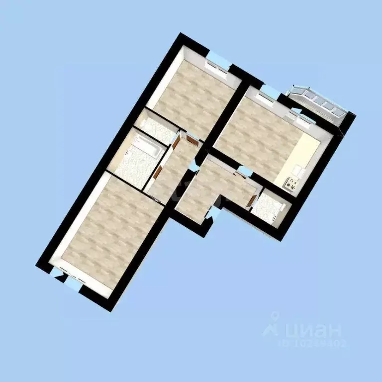 3-к кв. Башкортостан, Уфа Владивостокская ул., 10 (84.1 м) - Фото 1