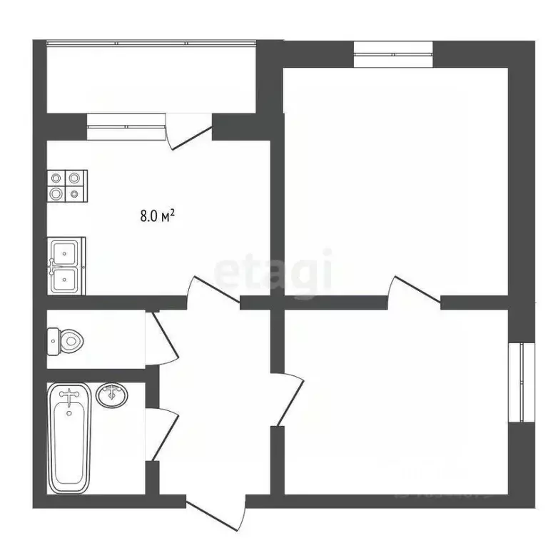 2-к кв. Оренбургская область, Оренбург Гая ул., 16 (51.4 м) - Фото 1
