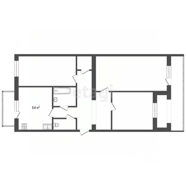 3-к кв. Крым, Феодосия ул. Строительная, 11 (63.1 м) - Фото 2
