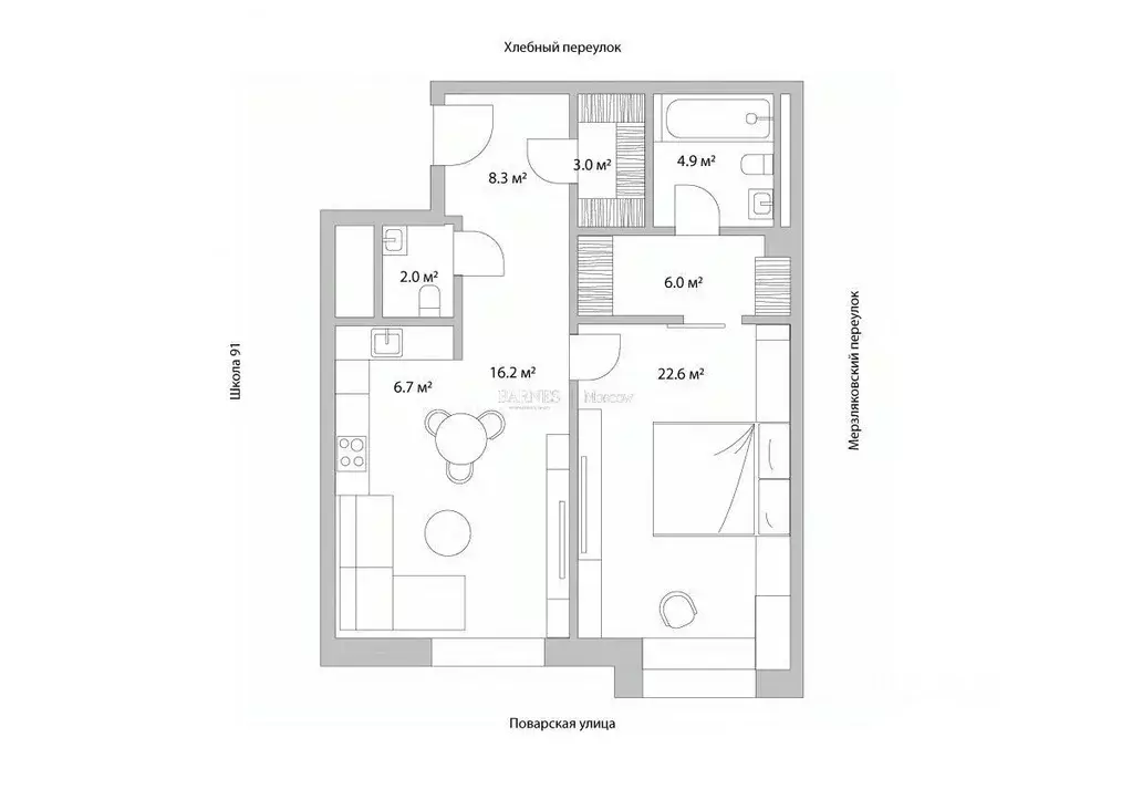 2-к кв. Москва Поварская ул., 8/1к1 (69.7 м) - Фото 2