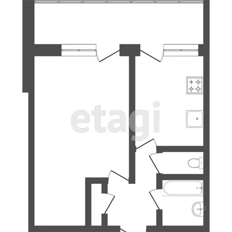 1-к кв. Тюменская область, Тюмень Холодильная ул., 136 (35.0 м) - Фото 2