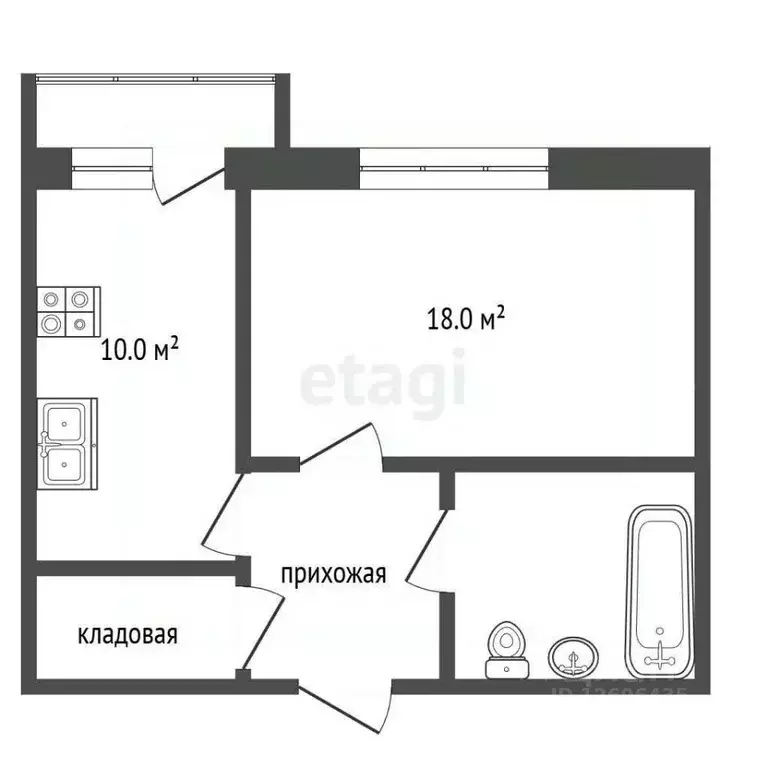 1-к кв. Московская область, Чехов Весенняя ул., 18 (35.9 м) - Фото 1