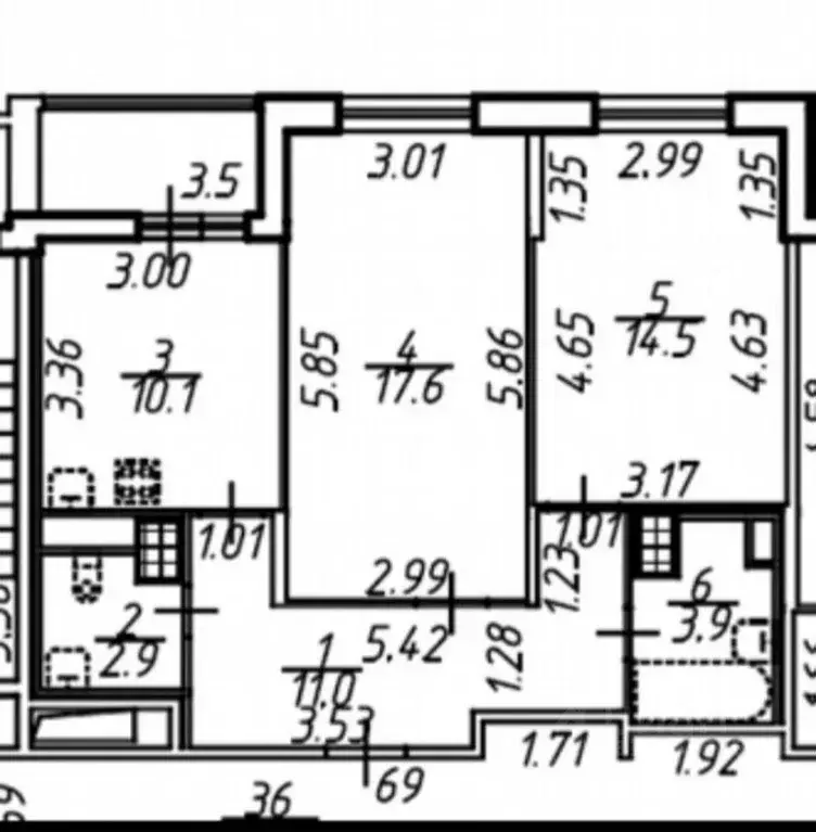 2-к кв. Санкт-Петербург ул. Среднерогатская, 16к6 (60.0 м) - Фото 1