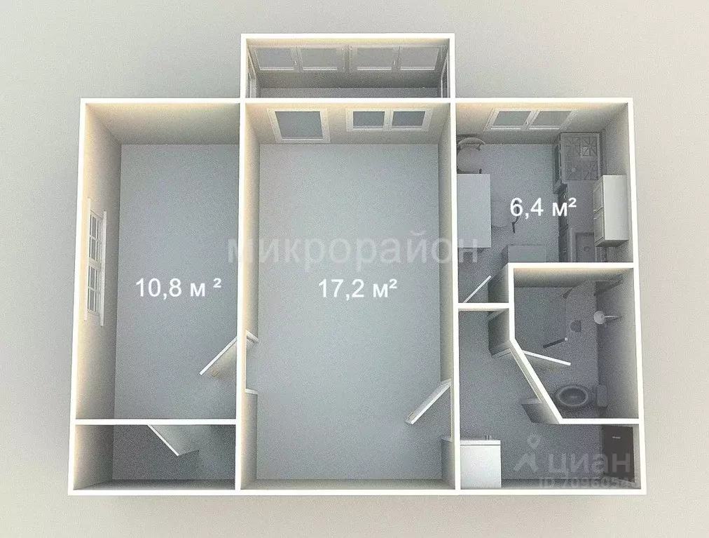 2-к кв. Крым, Джанкой ул. Промышленная, 36 (43.5 м) - Фото 2