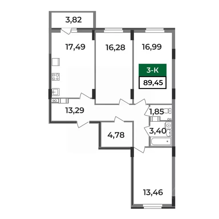 3-к кв. Владимирская область, Ковров Еловая ул., 11 (89.45 м) - Фото 0