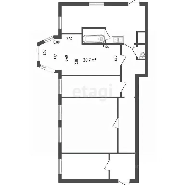 Комната Санкт-Петербург Старорусская ул., 5/3 (20.7 м) - Фото 2