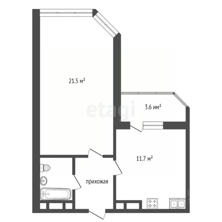 1-к кв. Краснодарский край, Анапа Рождественская ул., 55к1 (45.0 м) - Фото 2