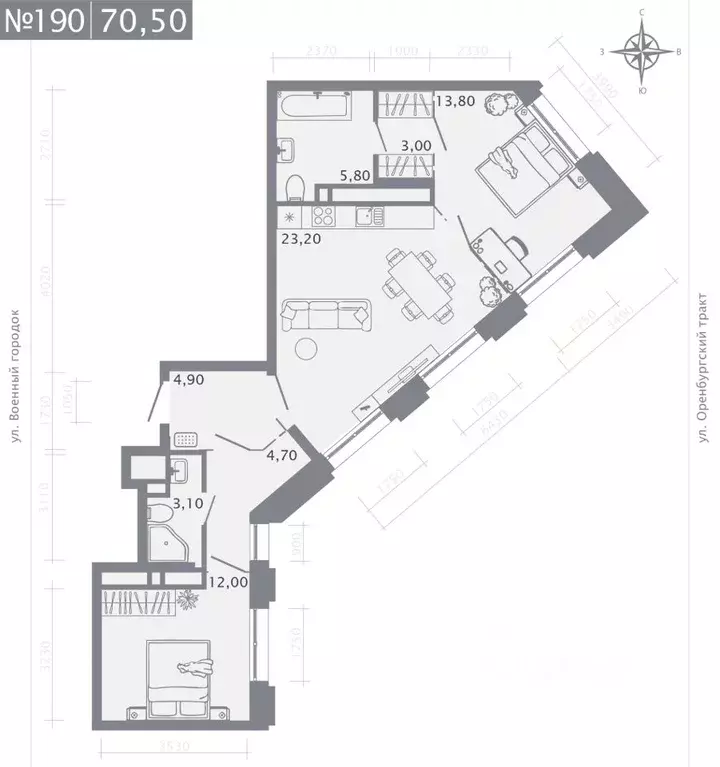 2-к кв. Татарстан, Казань Первомайский жилмассив, Оригана жилой ... - Фото 1
