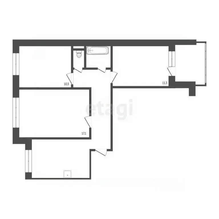 3-к кв. Алтайский край, Бийск ул. Ильи Мухачева, 230/2 (61.6 м) - Фото 1