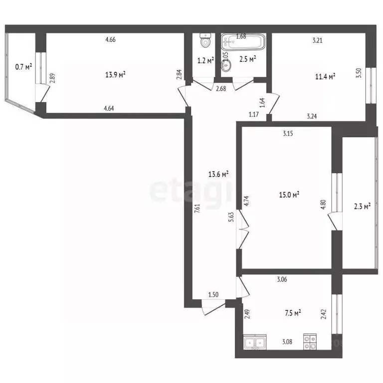 3-к кв. Мордовия, Саранск Красноармейская ул., 48 (65.1 м) - Фото 2