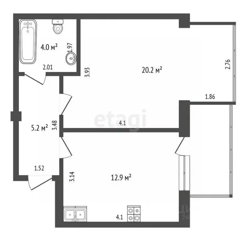 1-к кв. Севастополь ул. Челюскинцев, 57/2 (45.9 м) - Фото 1