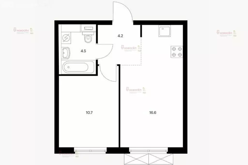 1-комнатная квартира: Екатеринбург, Хуторская улица, 1/4 (36 м) - Фото 1