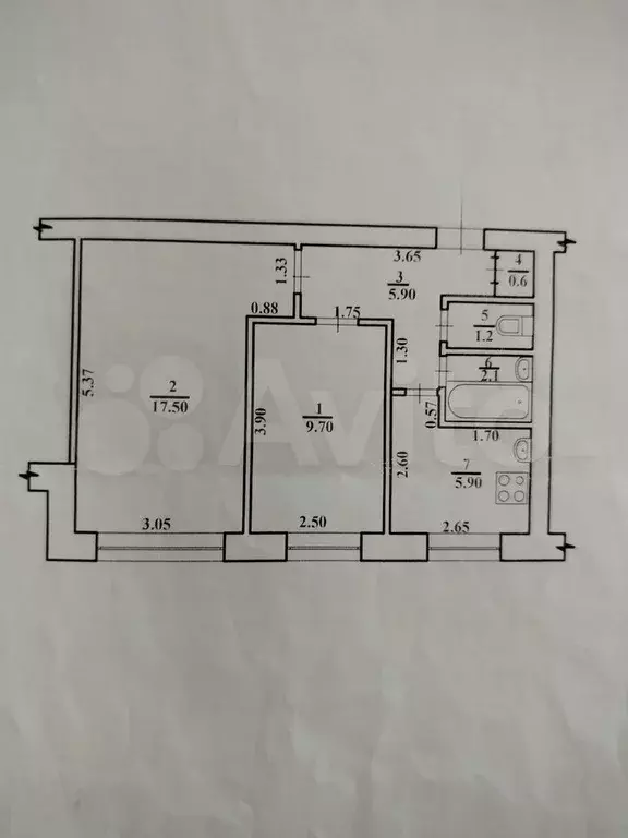 2-к. квартира, 42,9 м, 1/9 эт. - Фото 0