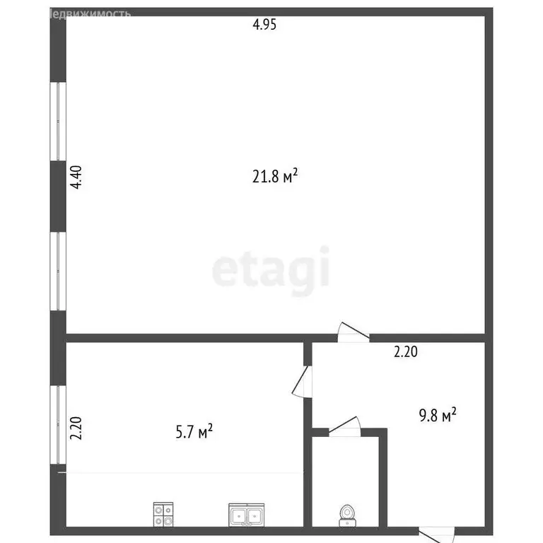 1-комнатная квартира: Орёл, Тульская улица, 23 (32.3 м) - Фото 1