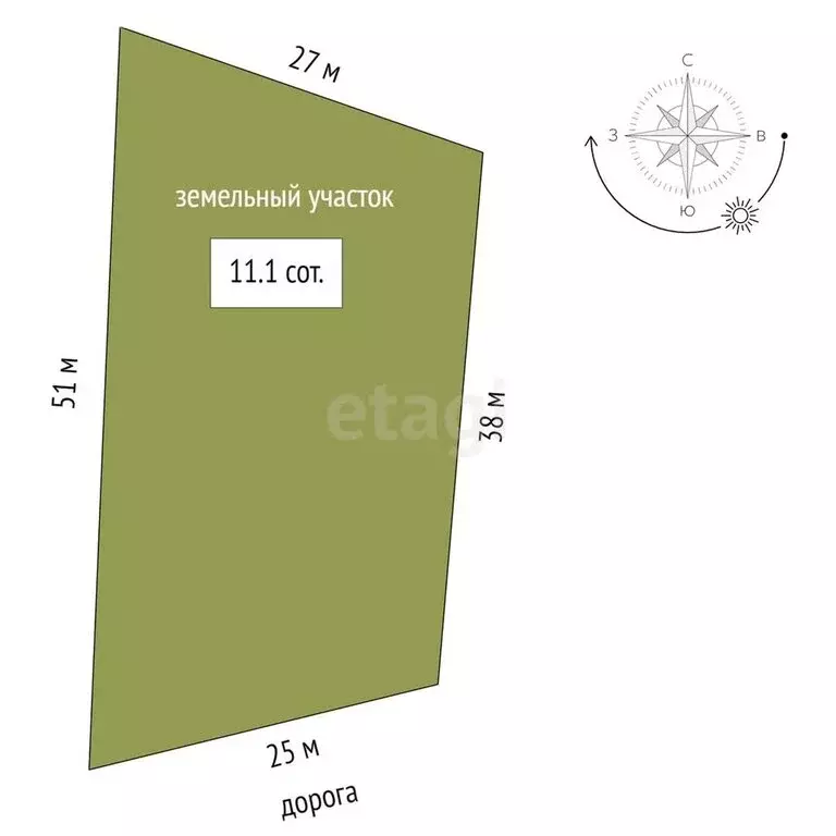Участок в Тюмень, микрорайон Матмасы, Муромская улица (11.1 м) - Фото 1