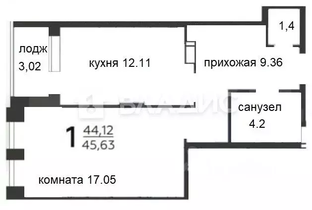 1-к кв. Воронежская область, Воронеж ул. Независимости, 78Бк3 (45.0 м) - Фото 1