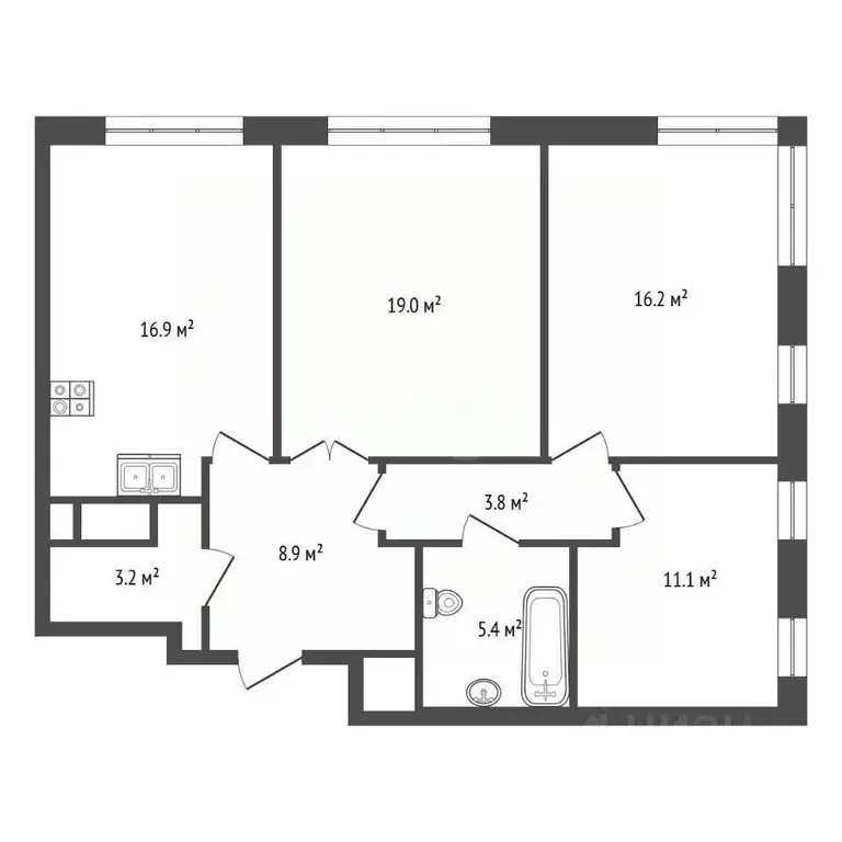 3-к кв. Москва Шелепихинская наб., 34к5 (85.0 м) - Фото 2