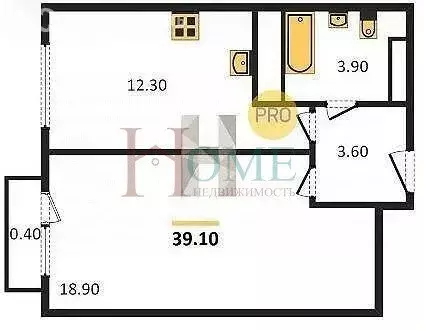 1-комнатная квартира: Новосибирск, улица Никитина, 67 (40 м) - Фото 1