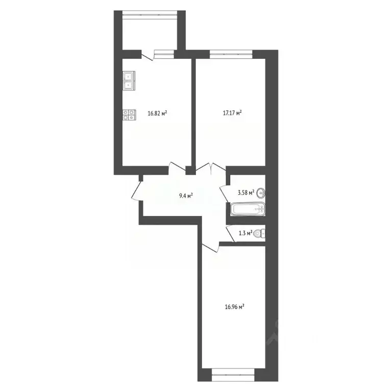 2-к кв. Владимирская область, Ковров Ореховая ул., 22 (66.2 м) - Фото 2