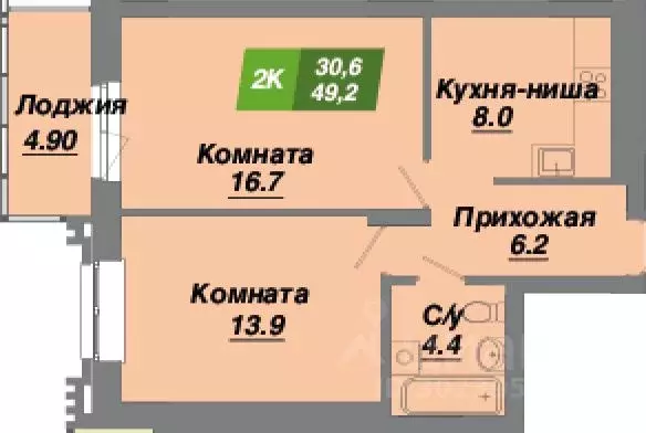 2-к кв. Новосибирская область, Новосибирск Калининский квартал жилой ... - Фото 1