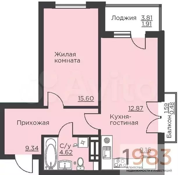 1-к. квартира, 54 м, 11/18 эт. - Фото 0