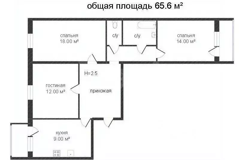 3-к кв. Костромская область, Кострома Мясницкая ул., 51 (64.7 м) - Фото 0