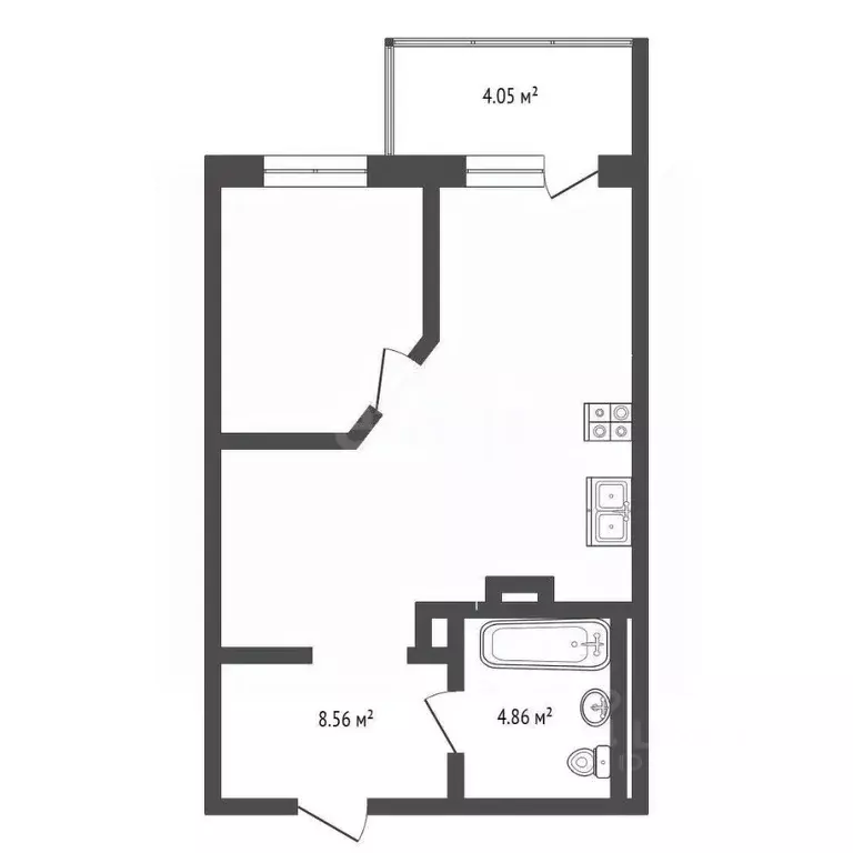 1-к кв. Ростовская область, Ростов-на-Дону ул. Ларина, 45с1 (42.0 м) - Фото 2
