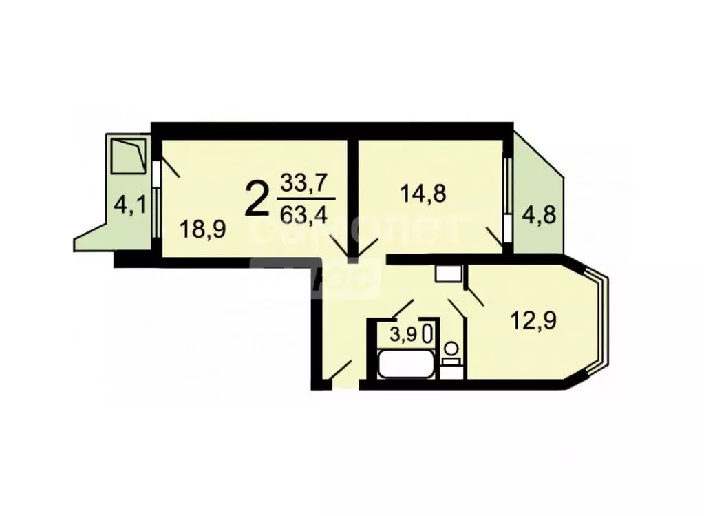 2-к кв. Московская область, Ленинский городской округ, Боброво пгт ул. ... - Фото 2