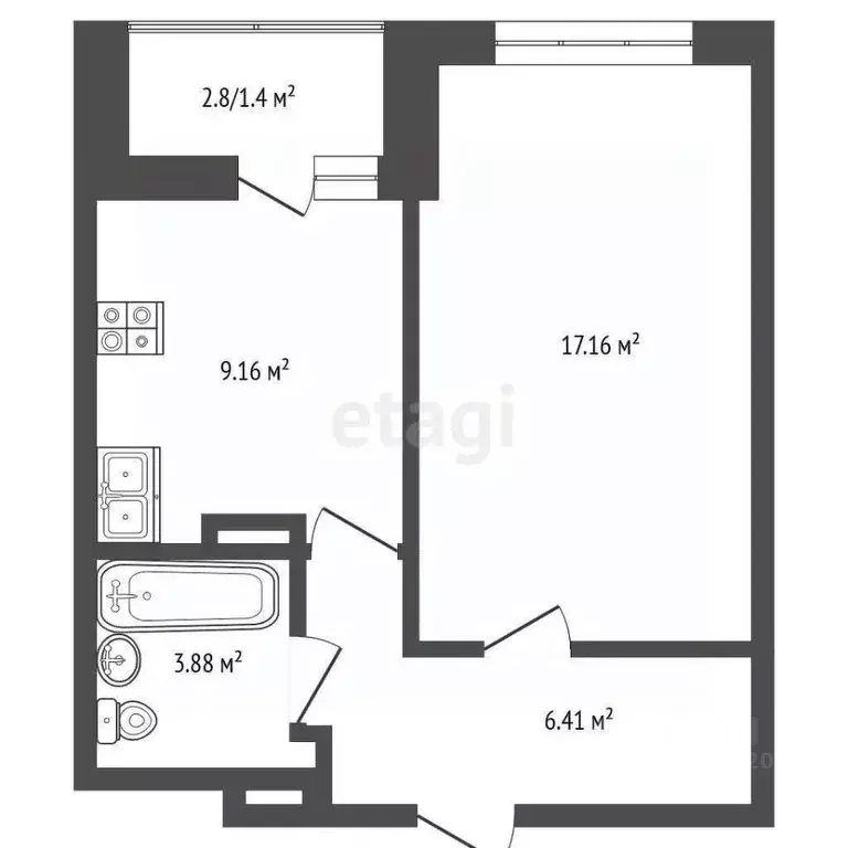 1-к кв. Ярославская область, Ярославль Красноборская ул., 38к2 (35.3 ... - Фото 1