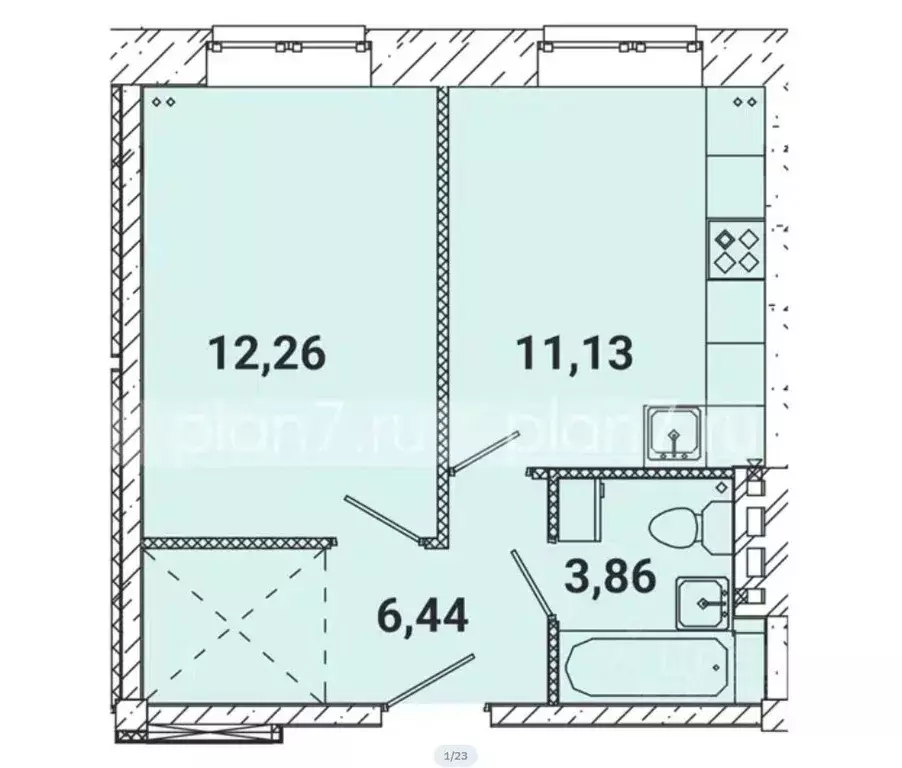1-к кв. Иркутская область, Иркутский муниципальный округ, пос. ... - Фото 1