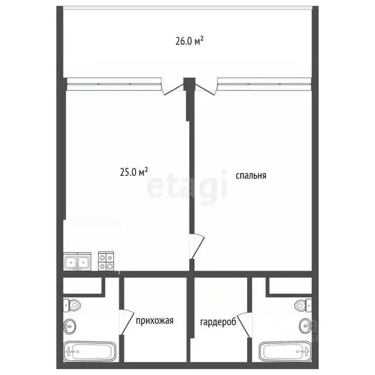 2-к кв. Крым, Ялта муниципальный округ, Гурзуф пгт ул. Ялтинская, ... - Фото 2