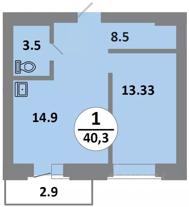 1-к кв. Красноярский край, Красноярск Соколовская ул., 52 (40.3 м) - Фото 0