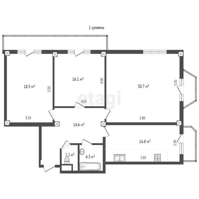 4-комнатная квартира: Севастополь, Маячная улица, 13 (174 м) - Фото 1