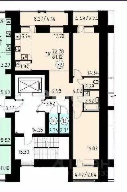 3-к кв. Томская область, Томский район, д. Кисловка, Левобережный мкр ... - Фото 2