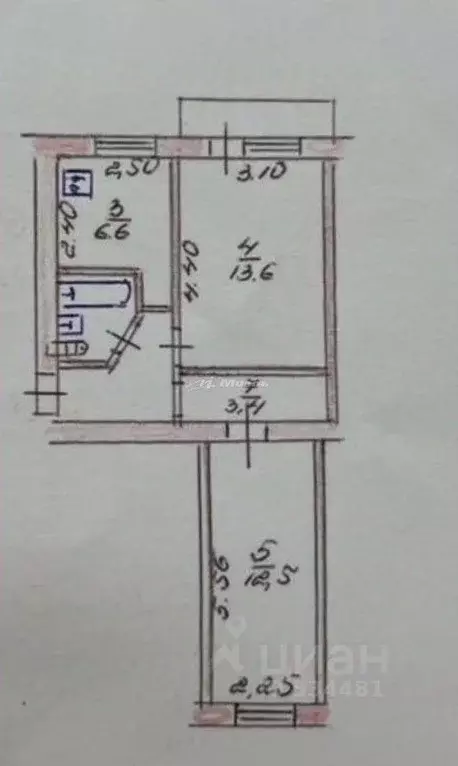 2-к кв. Крым, Симферополь ул. Киевская, 123А (43.0 м) - Фото 2